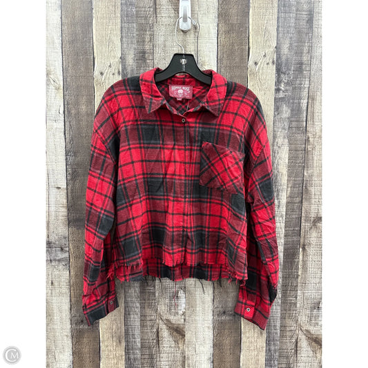 Top Long Sleeve By Hippie Rose In Plaid Pattern, Size: M