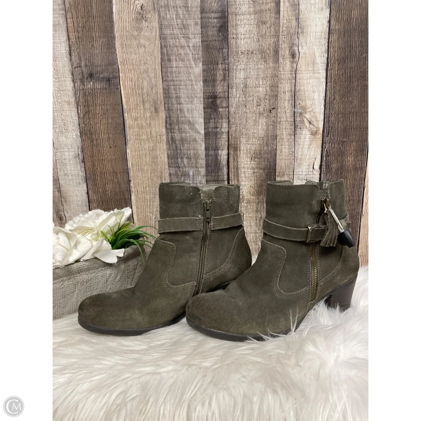 Boots Ankle Heels By Earth Origins In Brown, Size: 7.5