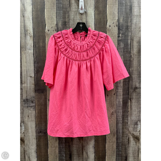 Top Short Sleeve By Ann Taylor In Pink, Size: L