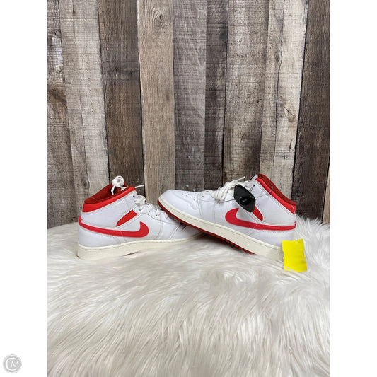 Shoes Luxury Designer By Jordan In Red & White, Size: 8