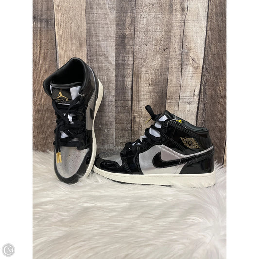 Shoes Luxury Designer By Jordan In Black & Silver, Size: 8