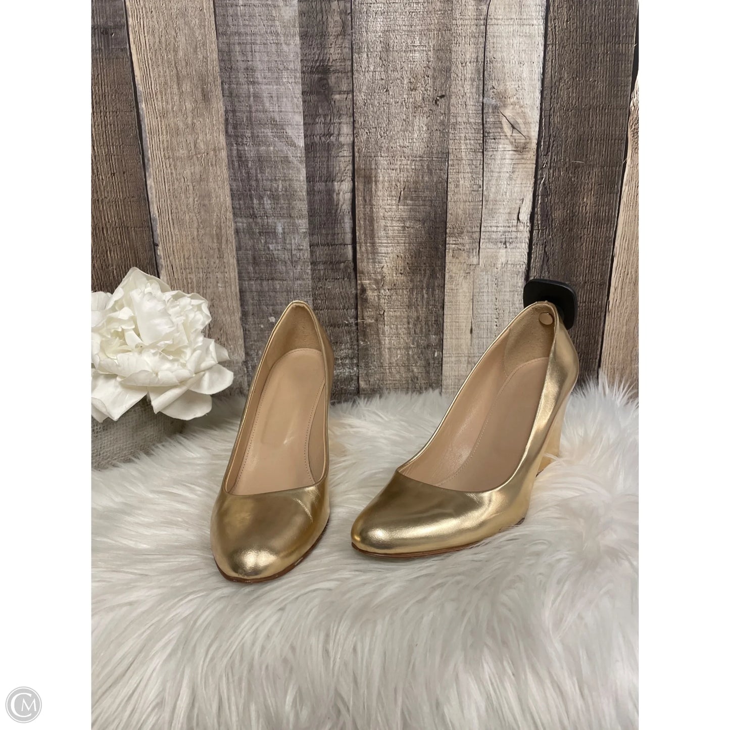 Shoes Heels Wedge By J. Crew In Gold, Size: 7