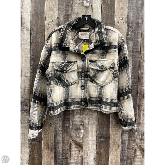 Jacket Shirt By Ashley In Plaid Pattern, Size: M
