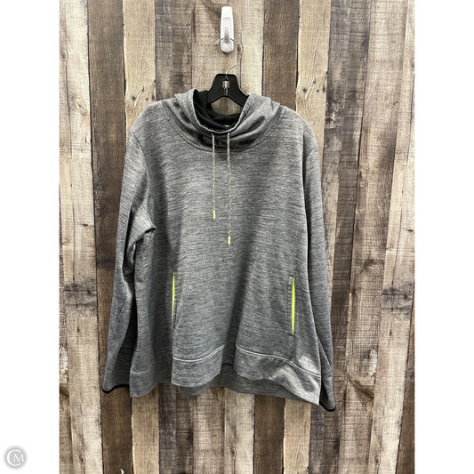 Athletic Sweatshirt Hoodie By Rbx In Grey, Size: 2x