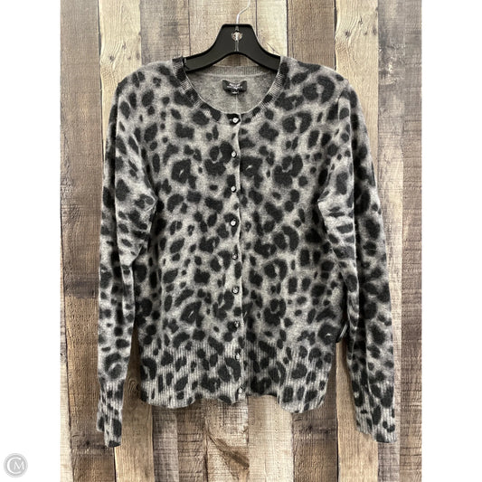 Sweater Cardigan Cashmere By Apt 9 In Animal Print, Size: L