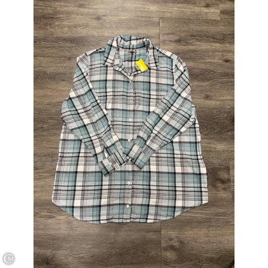 Top Long Sleeve By Falls Creek In Plaid Pattern, Size: 1x