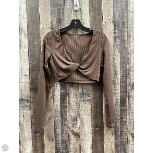 Top Long Sleeve By Shein In Brown, Size: M
