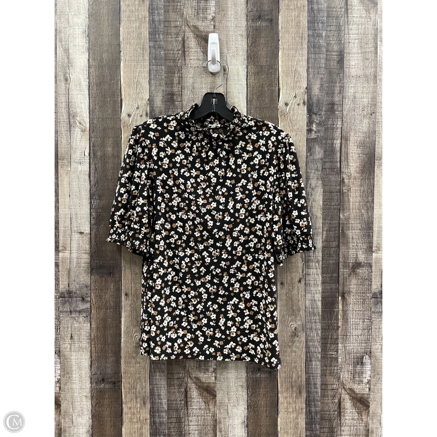 Top Short Sleeve By Anne Klein In Floral Print, Size: M
