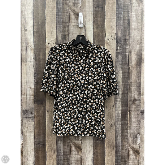 Top Short Sleeve By Anne Klein In Floral Print, Size: M