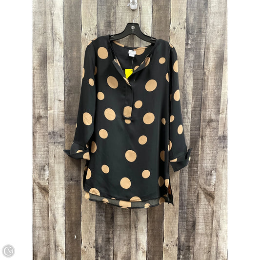 Top Long Sleeve By Chicos In Polkadot Pattern, Size: M