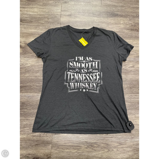 Top Short Sleeve By Cme In Grey, Size: L