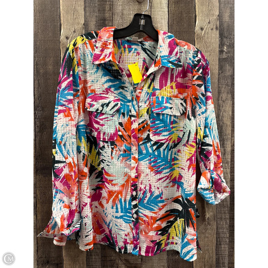 Top Long Sleeve By Studio Works In Multi-colored, Size: M