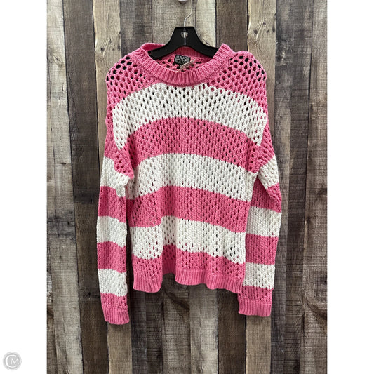 Sweater By Cme In Pink & White, Size: Xl