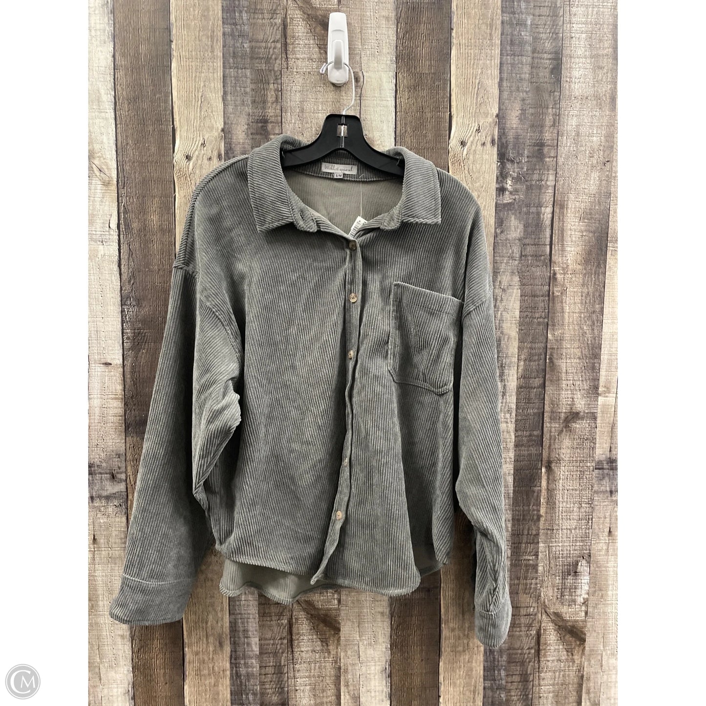 Top Long Sleeve By Wishlist In Grey, Size: S