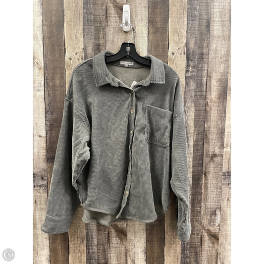 Top Long Sleeve By Wishlist In Grey, Size: S