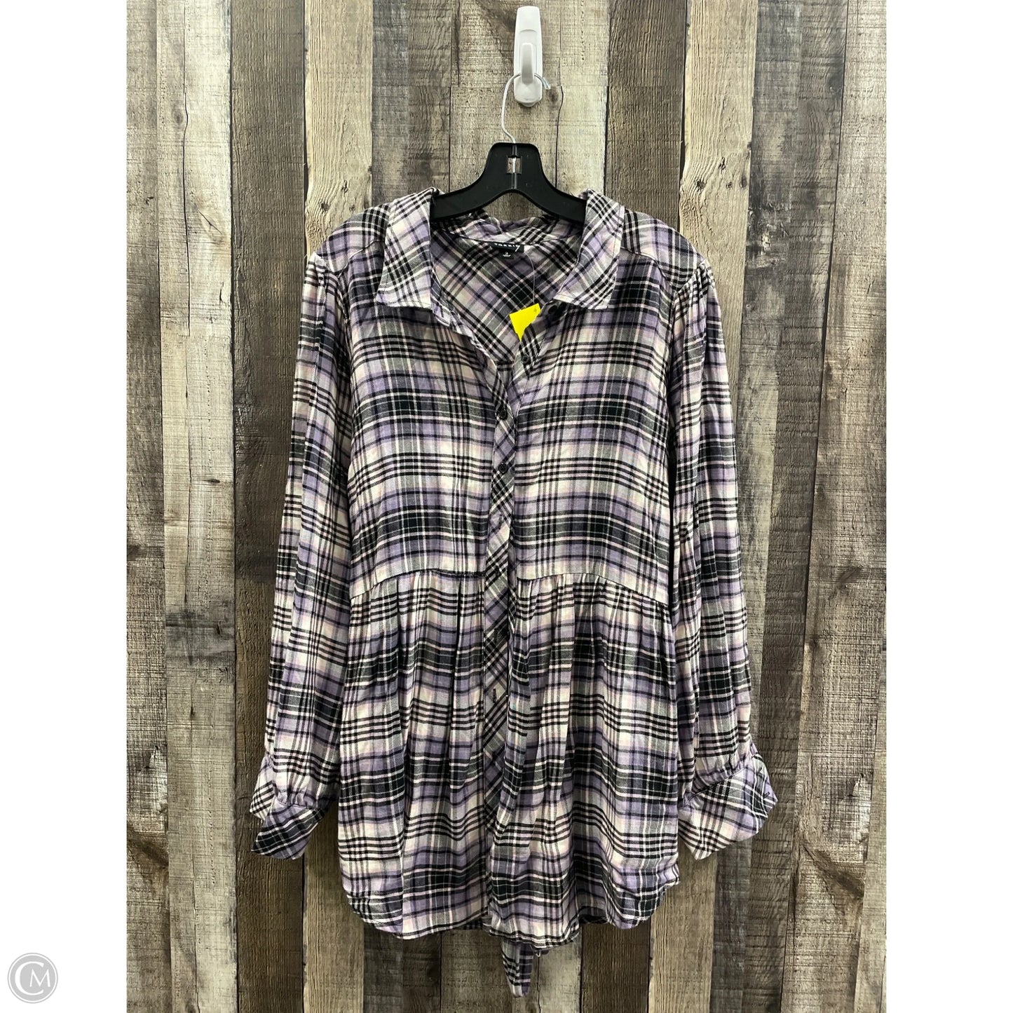 Tunic Long Sleeve By Torrid In Plaid Pattern, Size: 3x