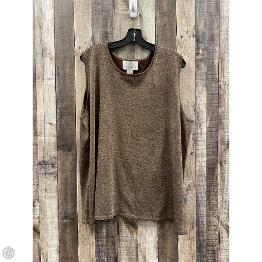 Top Sleeveless By Susan Graver In Brown, Size: 3x