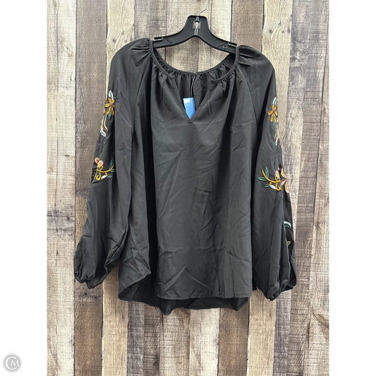 Top Long Sleeve By Cmf In Black, Size: 2x