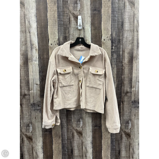 Jacket Shirt By Cmf In Tan, Size: L