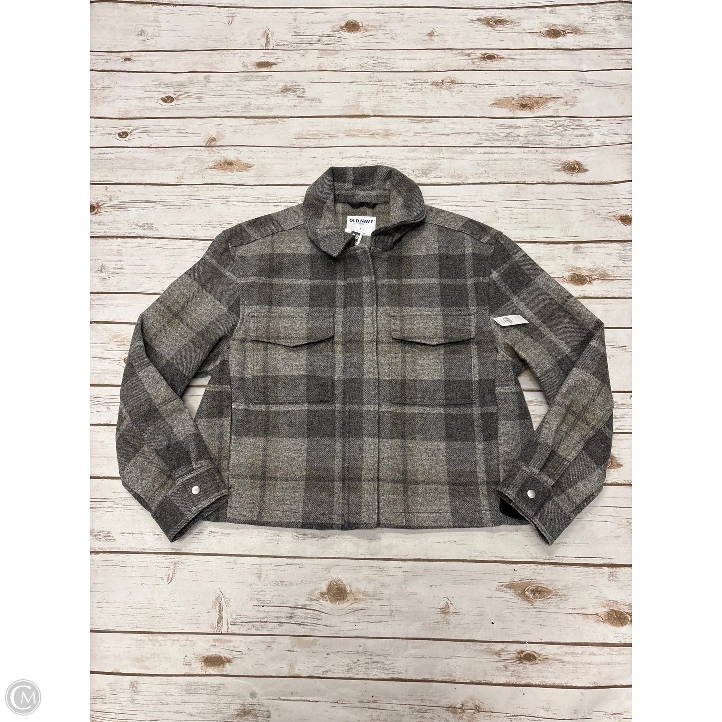 Jacket Shirt By Old Navy In Plaid Pattern, Size: L