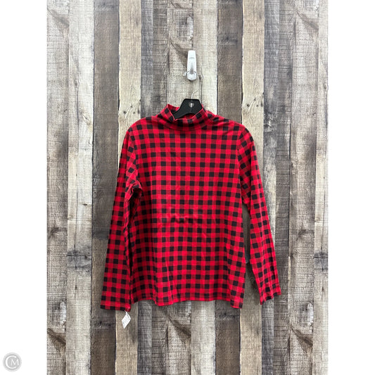 Top 3/4 Sleeve By Croft And Barrow In Checkered Pattern, Size: M