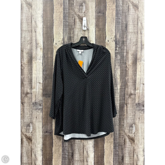 Top Long Sleeve By Charter Club In Polkadot Pattern, Size: 1x