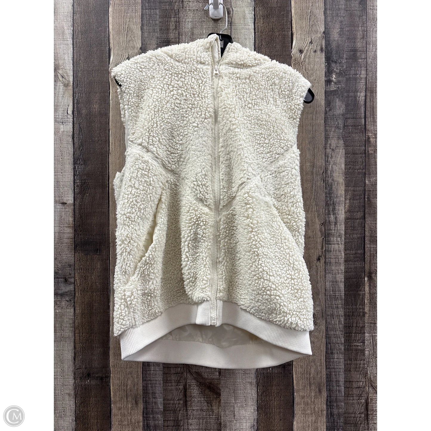 Vest Faux Fur & Sherpa By Zyia In Cream, Size: L