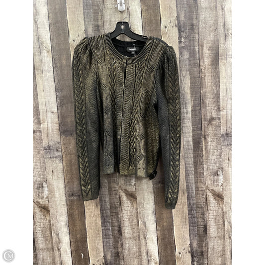 Sweater Cardigan By Express In Gold, Size: M