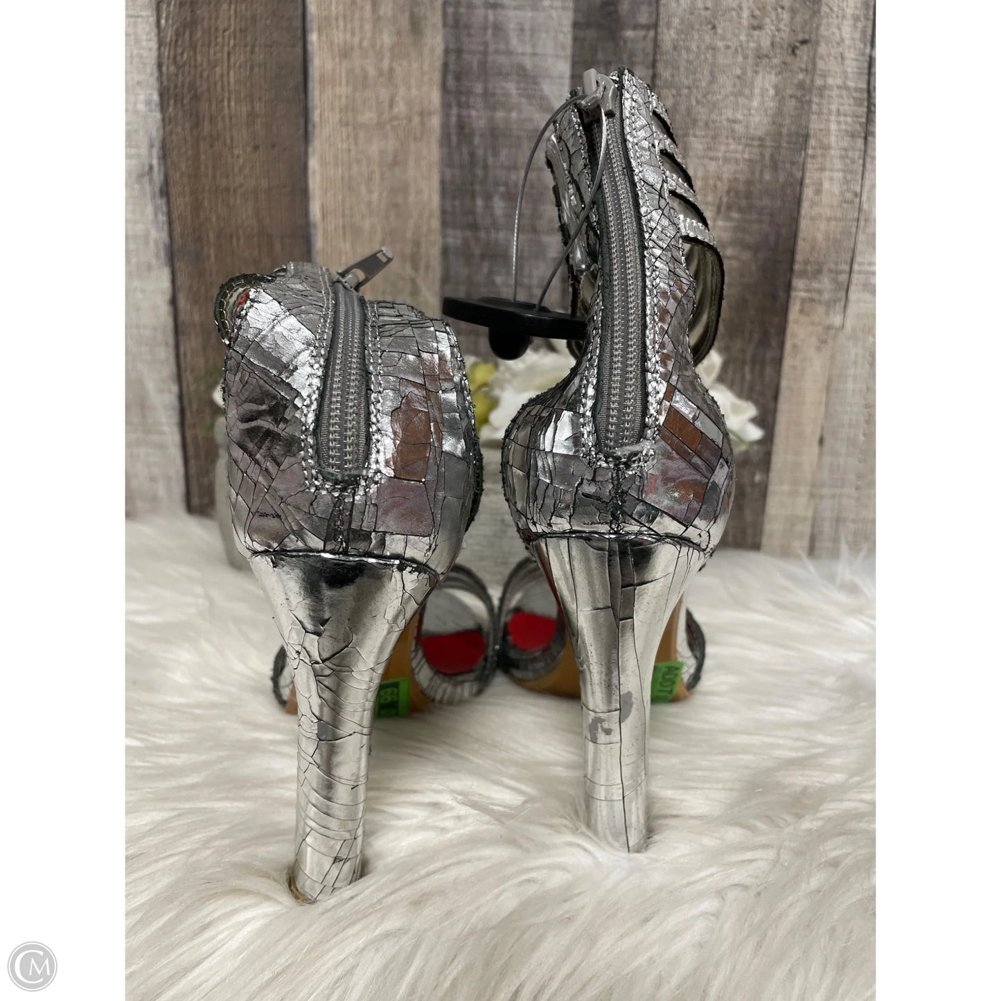 Shoes Heels Stiletto By Jeffrey Campbell In Silver, Size: 7