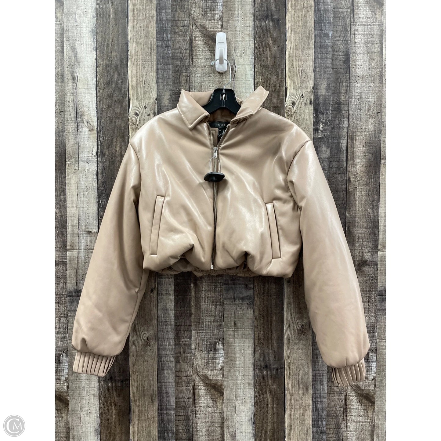 Jacket Puffer & Quilted By Forever 21 In Tan, Size: S