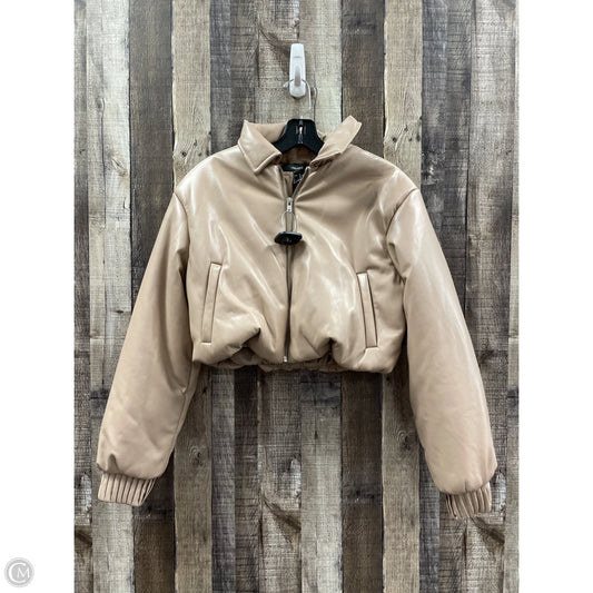 Jacket Puffer & Quilted By Forever 21 In Tan, Size: S