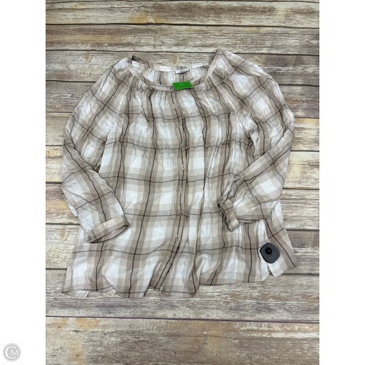 Top Long Sleeve By J. Jill In Plaid Pattern, Size: 2x