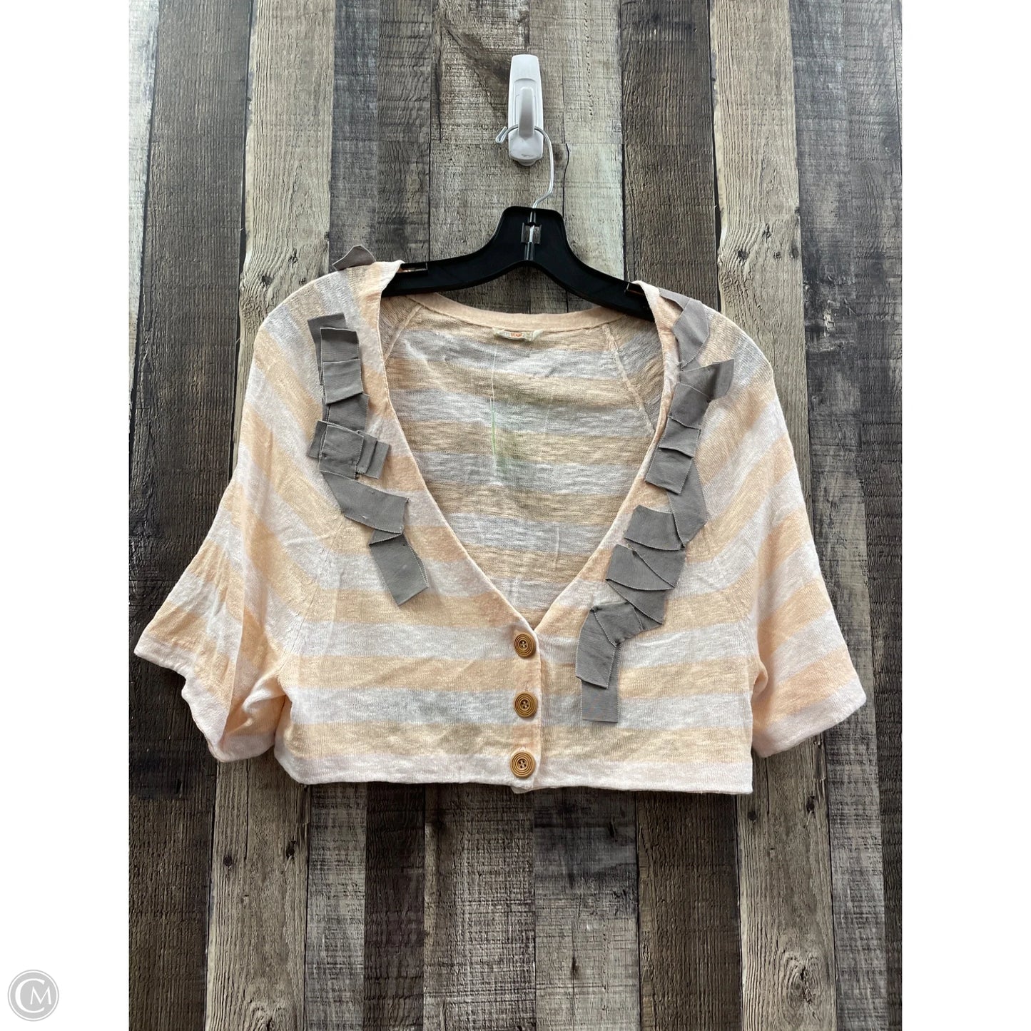 Top Short Sleeve By Cme In Striped Pattern, Size: M