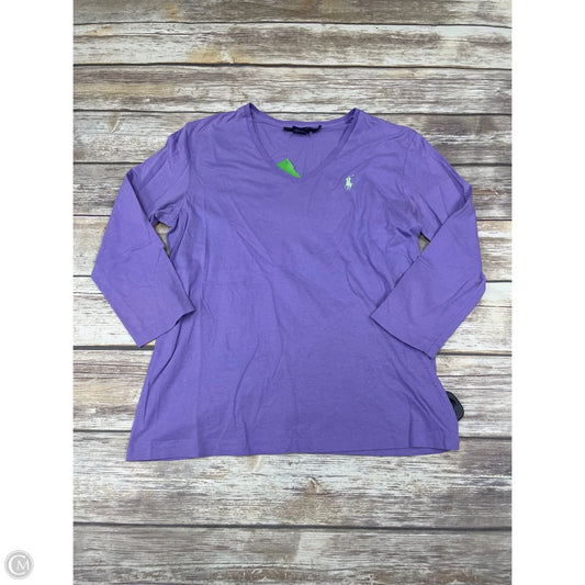 Top Long Sleeve Basic By Ralph Lauren In Purple, Size: M