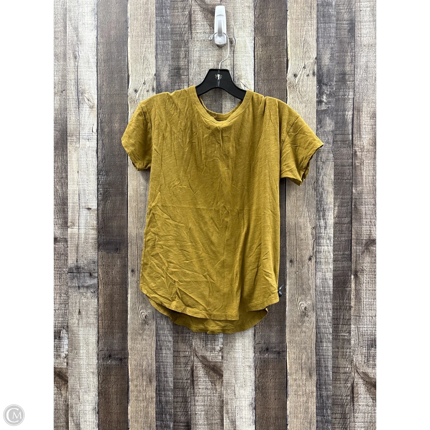 Top Short Sleeve Basic By Madewell In Gold, Size: S