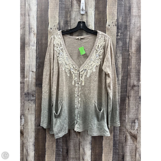 Tunic Long Sleeve By Miss Me In Tan, Size: L
