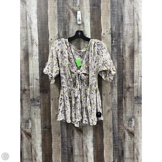 Top Short Sleeve By Willow & Root In Floral Print, Size: M