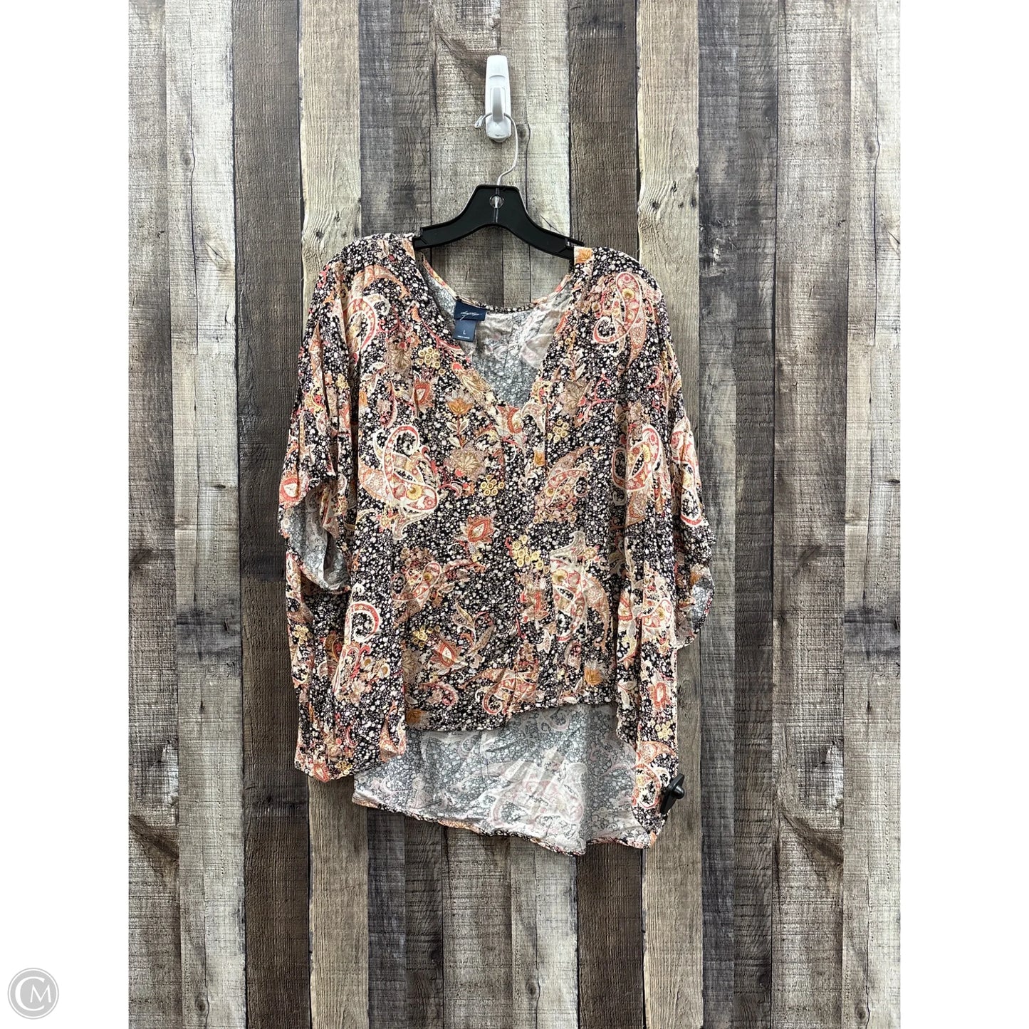 Top Short Sleeve By Daytrip In Paisley Print, Size: L