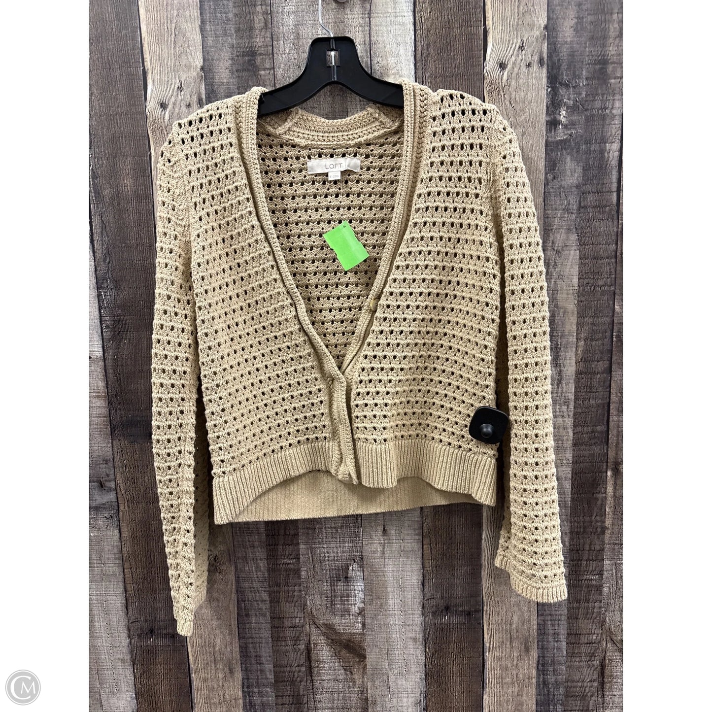 Sweater Cardigan By Loft In Beige, Size: S