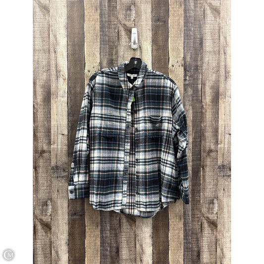 Top Long Sleeve By Madewell In Plaid Pattern, Size: M
