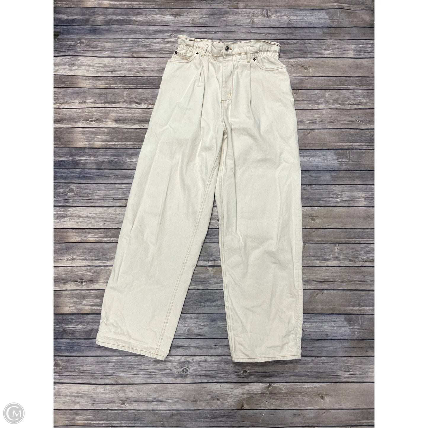 Jeans Straight By Asos In Cream, Size: 14
