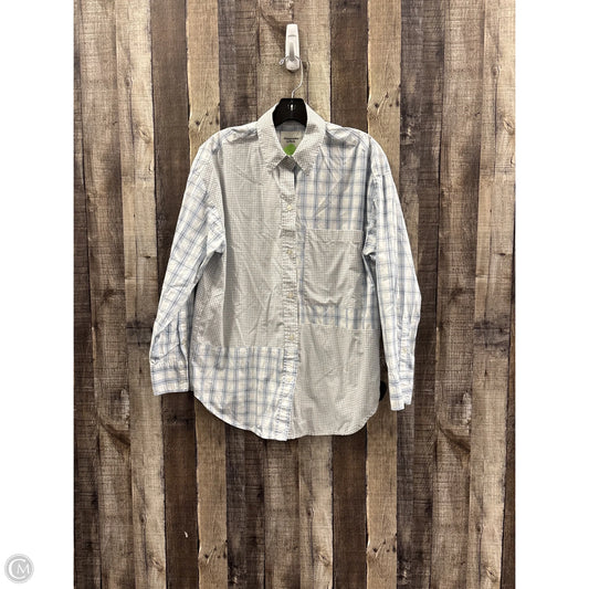 Top Long Sleeve By Abercrombie And Fitch In Checkered Pattern, Size: S