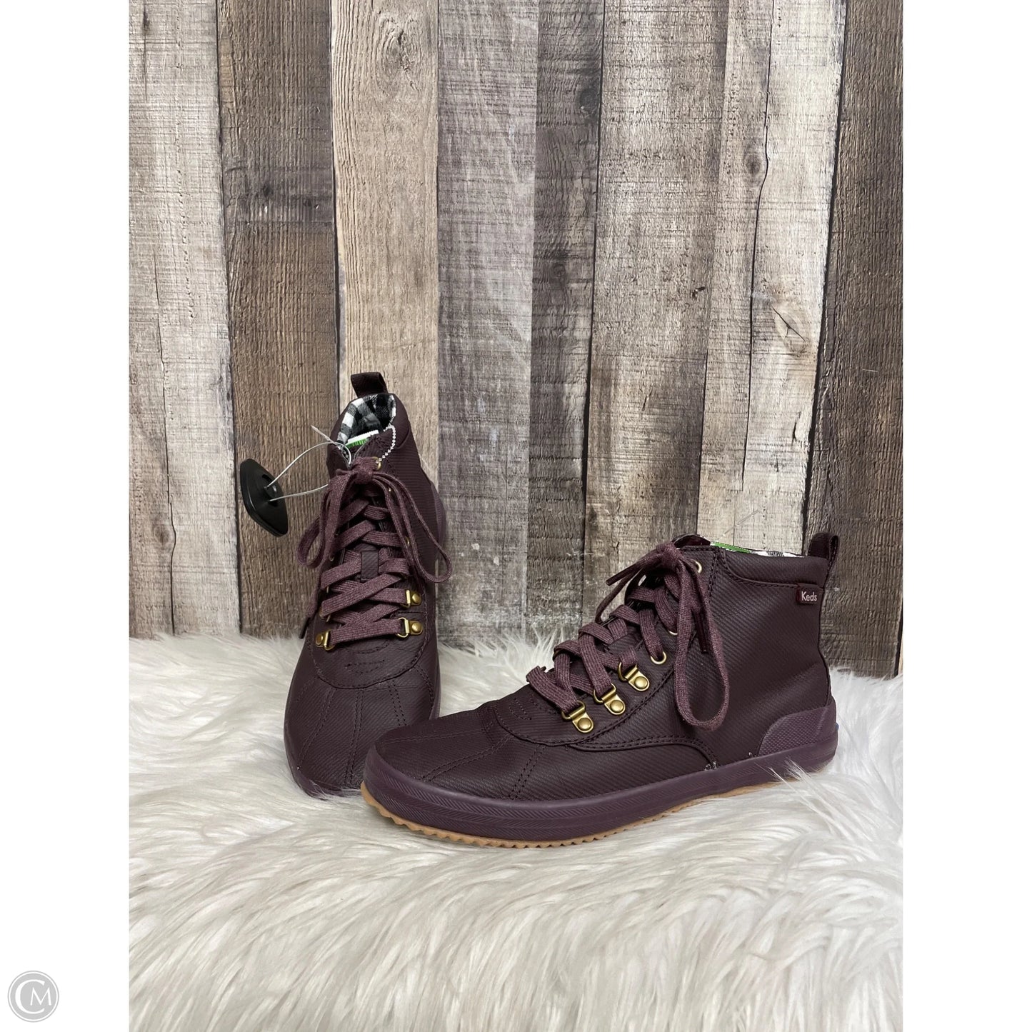 Boots Ankle Flats By Keds In Maroon, Size: 8.5