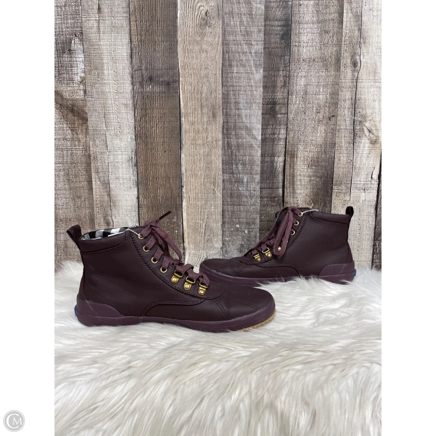 Boots Ankle Flats By Keds In Maroon, Size: 8.5