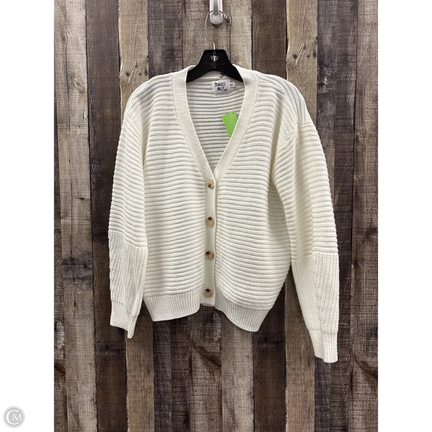 Sweater Cardigan By Princess Polly In White, Size: M