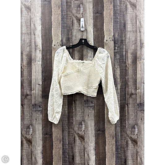 Top Long Sleeve By American Eagle In Cream, Size: S