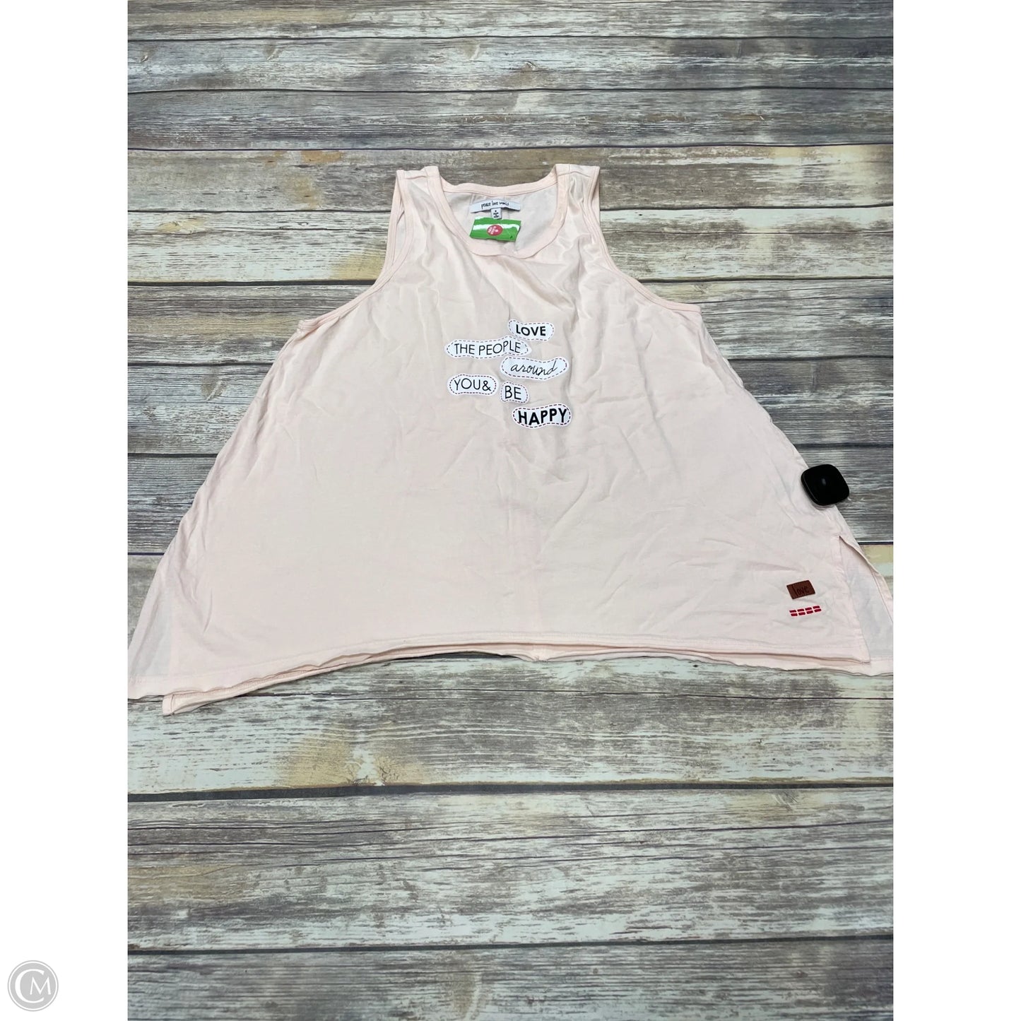 Top Sleeveless By Peace Love World In Peach, Size: S