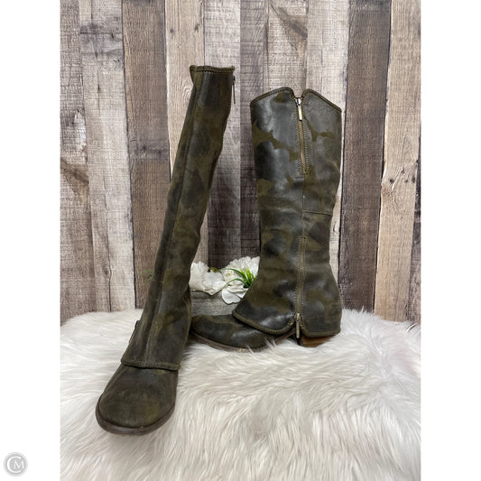 Boots Knee Heels By Donald Pliner In Camouflage Print, Size: 10