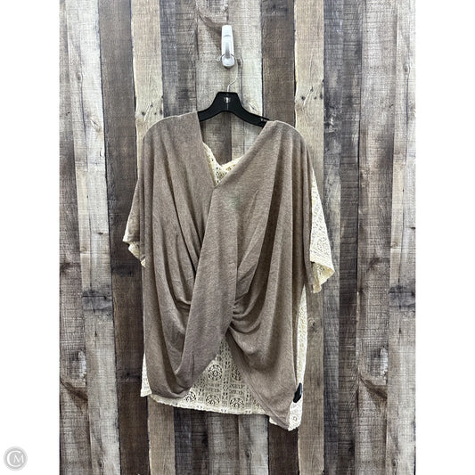 Top Short Sleeve By Ryu In Taupe, Size: M