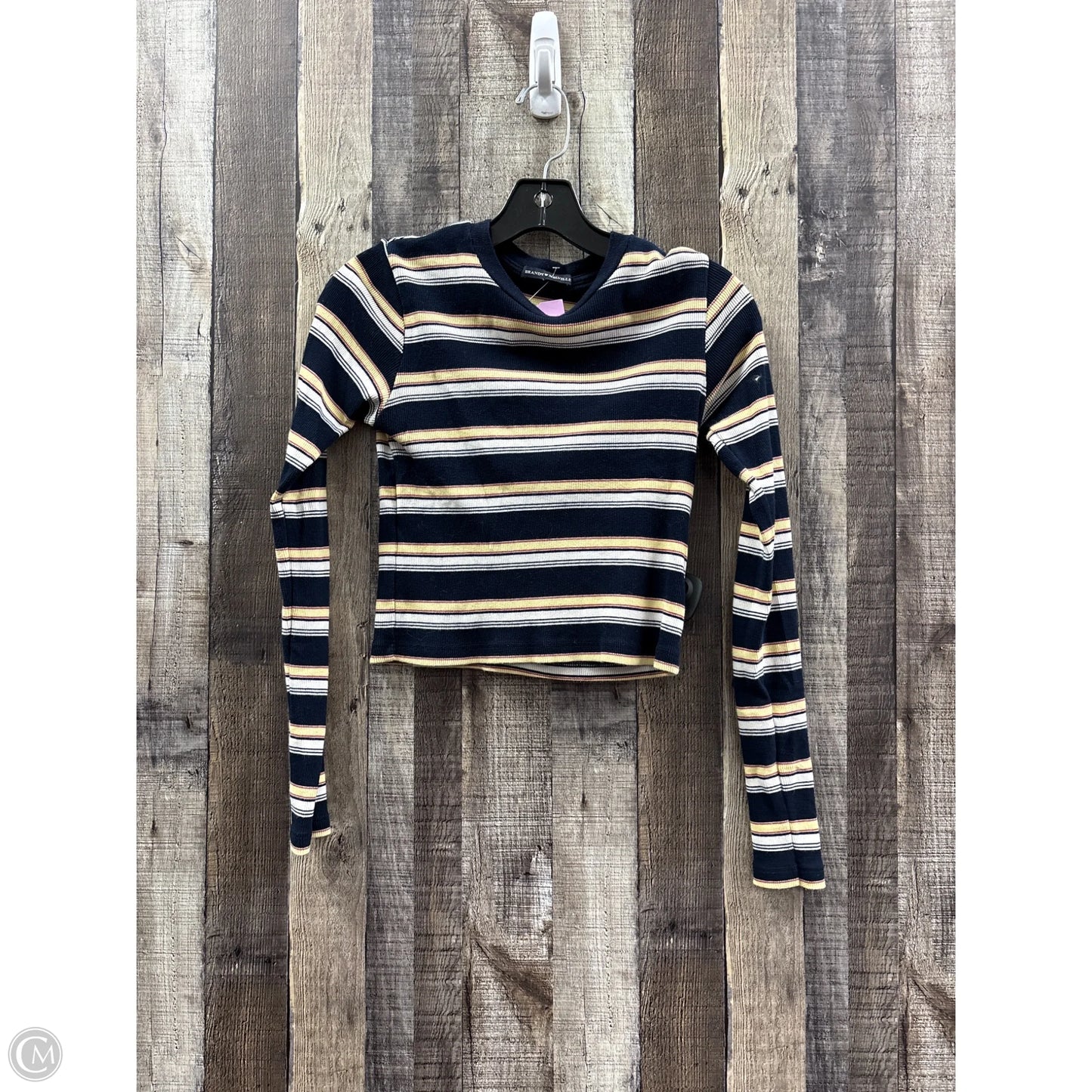 Top Long Sleeve Basic By Brandy Melville In Striped Pattern, Size: S